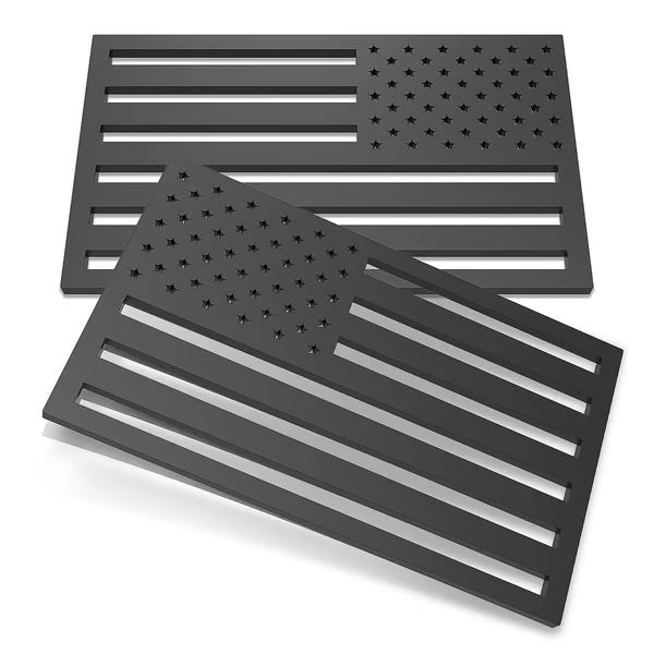 Frolunora® 3D All-Black American Flag Emblem Decal