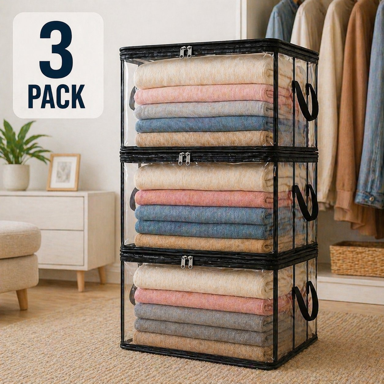 🔥LAST DAY 50% OFF - 📦Large Heavy-Duty Thick Plastic Clear Storage Bag for Clothes, Moving & Storage(upsell)