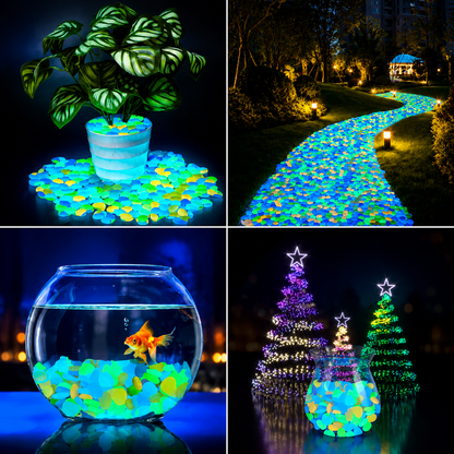 ✨Glow Anywhere – 200PCS Colorful Glow-in-the-Dark Garden Stones for Magical Night Paths