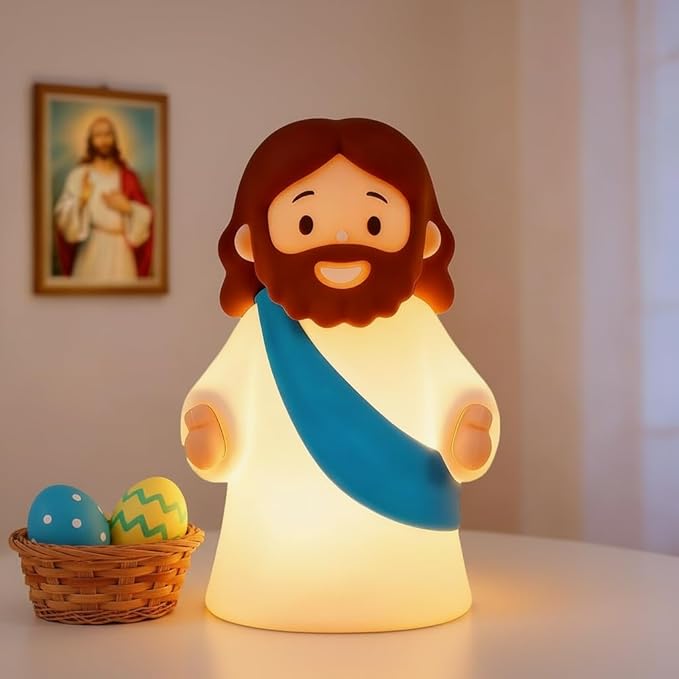 Frolunora® Glowing Jesus Tap Light Easter Ornament: Merge Playful Charm with His Care
