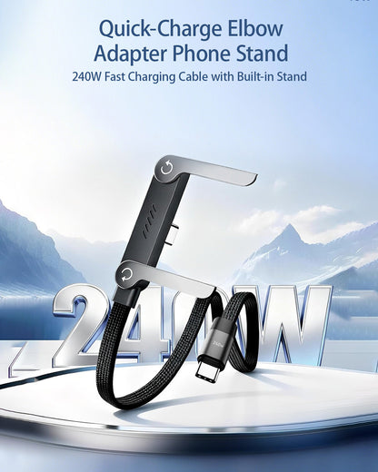 Frolunora® 2-in-1 Invisible Holder Charger Cable - 240W Super Fast Charging Cord with Built-In Phone Stand