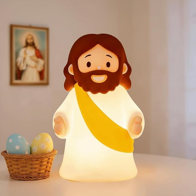 Frolunora® Glowing Jesus Tap Light Easter Ornament: Merge Playful Charm with His Care