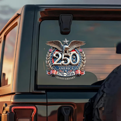 Frolunora® United States 250th Anniversary Car Sticker - Eagle 1776-2026 Car Window Decal