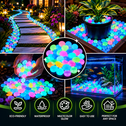 ✨Glow Anywhere – 200PCS Colorful Glow-in-the-Dark Garden Stones for Magical Night Paths