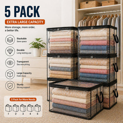 🔥LAST DAY 50% OFF - 📦Large Heavy-Duty Thick Plastic Clear Storage Bag for Clothes, Moving & Storage（upsell）