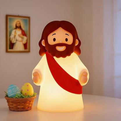 Frolunora® Glowing Jesus Tap Light Easter Ornament: Merge Playful Charm with His Care