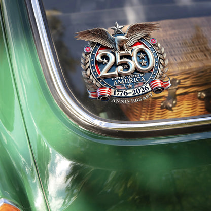Frolunora® United States 250th Anniversary Car Sticker - Eagle 1776-2026 Car Window Decal