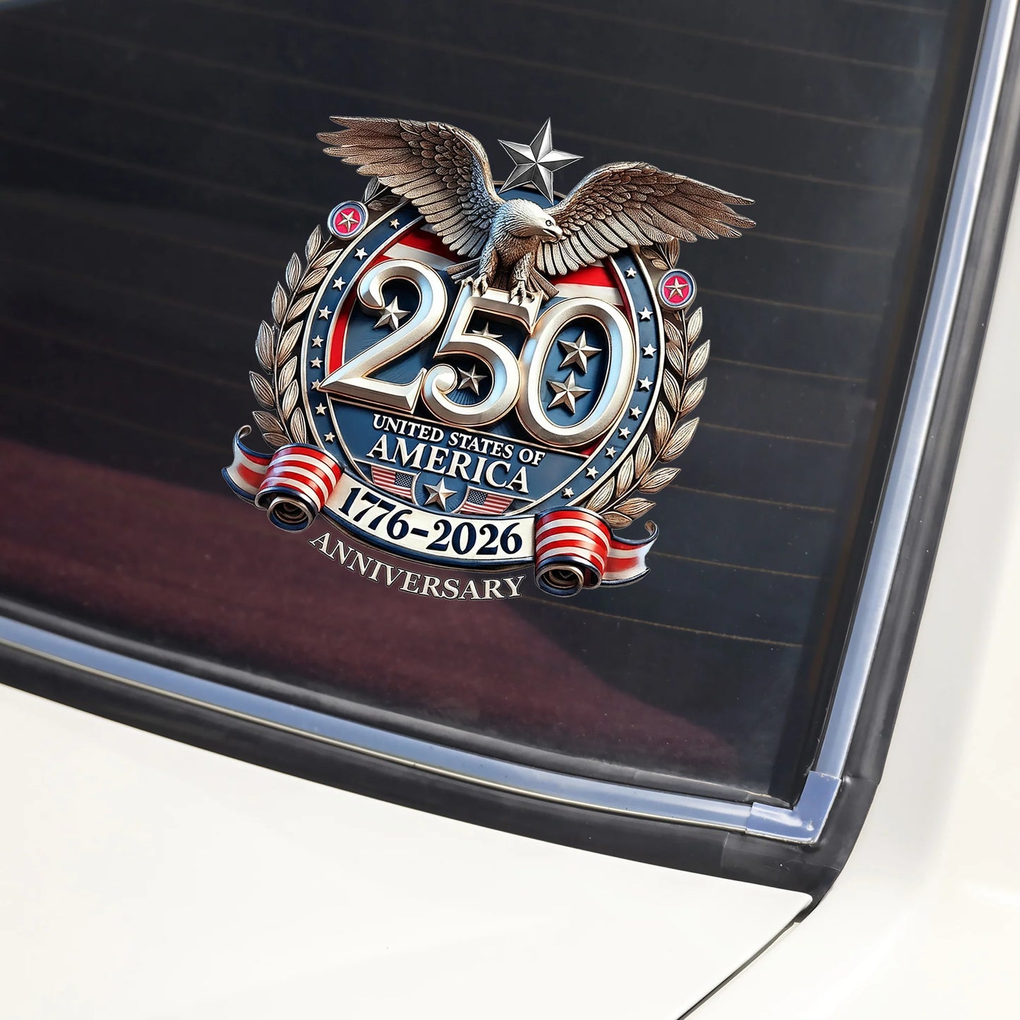 Frolunora® United States 250th Anniversary Car Sticker - Eagle 1776-2026 Car Window Decal