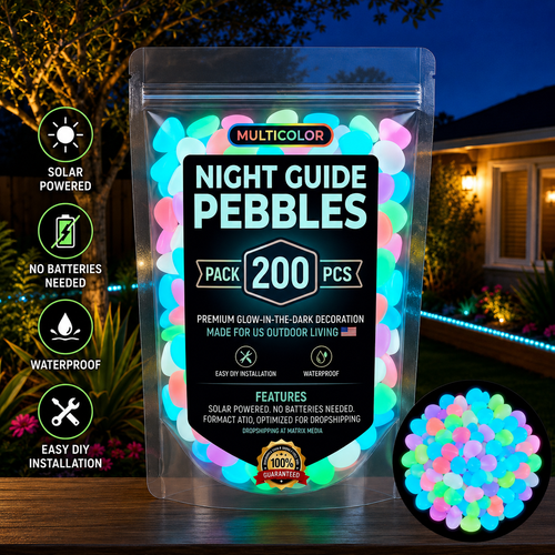 ✨Glow Anywhere – 200PCS Colorful Glow-in-the-Dark Garden Stones for Magical Night Paths