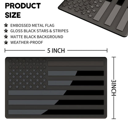 Frolunora® 3D All-Black American Flag Emblem Decal