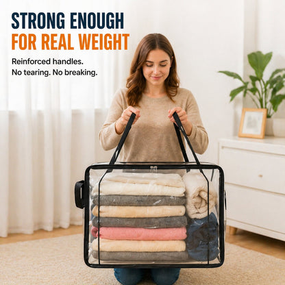 🔥LAST DAY 50% OFF - 📦Large Heavy-Duty Thick Plastic Clear Storage Bag for Clothes, Moving & Storage（upsell）