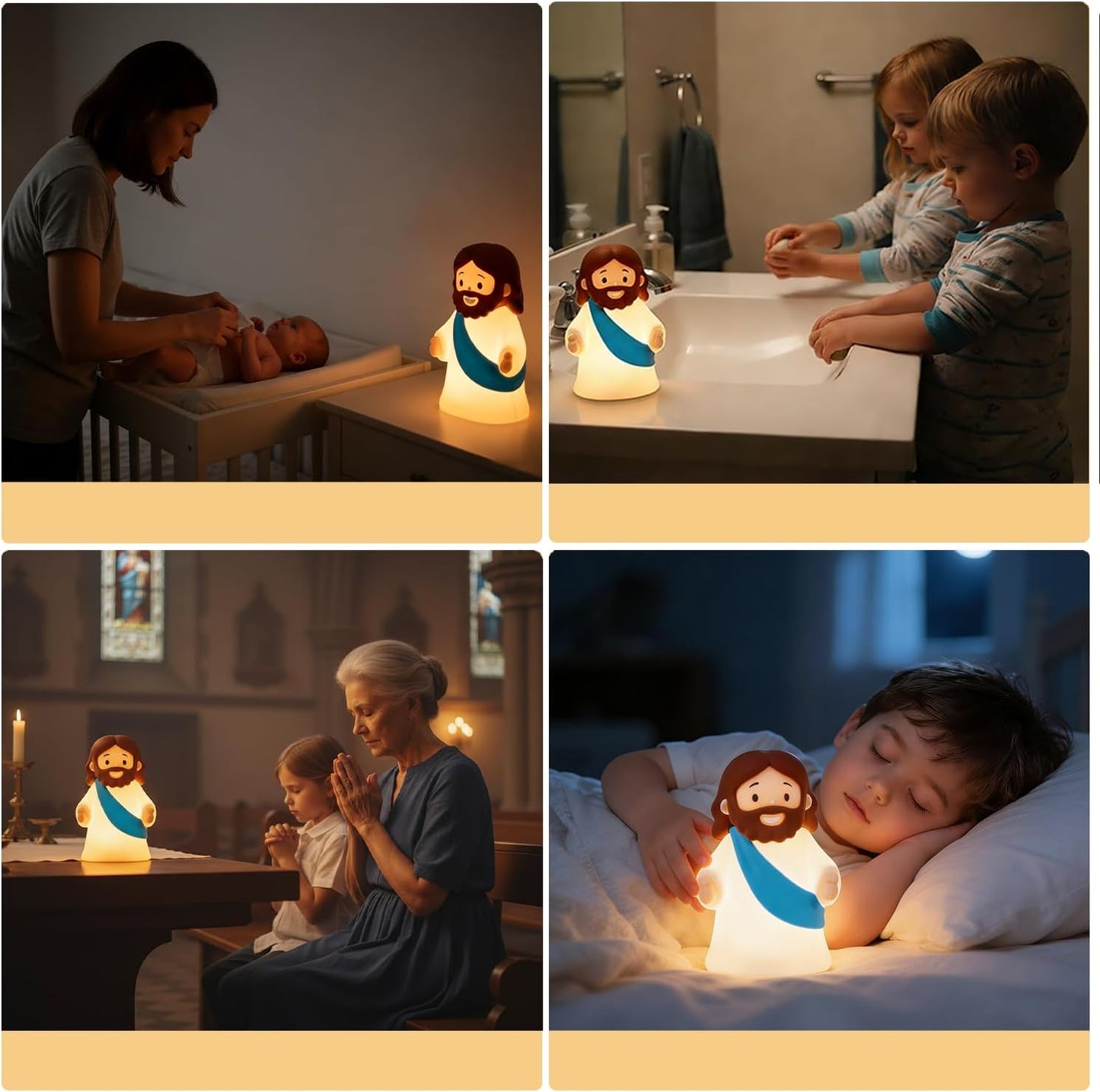 Frolunora® Glowing Jesus Tap Light Easter Ornament: Merge Playful Charm with His Care