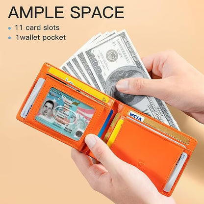 Frolunora®  Men's Slim Wallet with RFID Blocking
