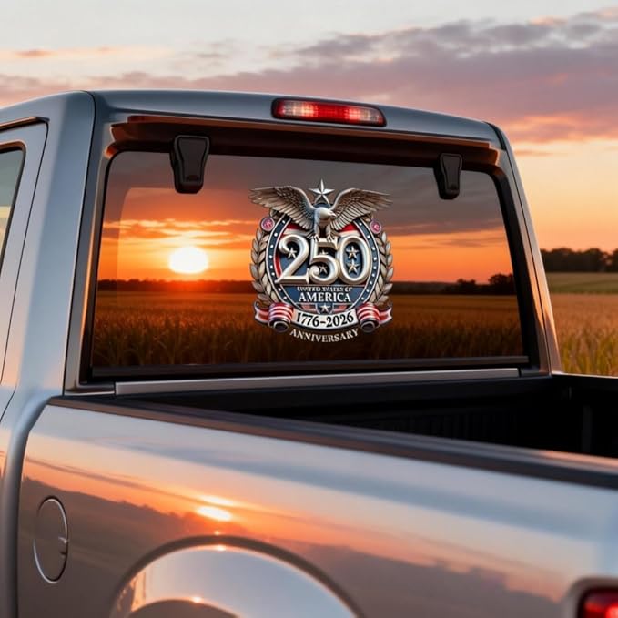 Frolunora® United States 250th Anniversary Car Sticker - Eagle 1776-2026 Car Window Decal