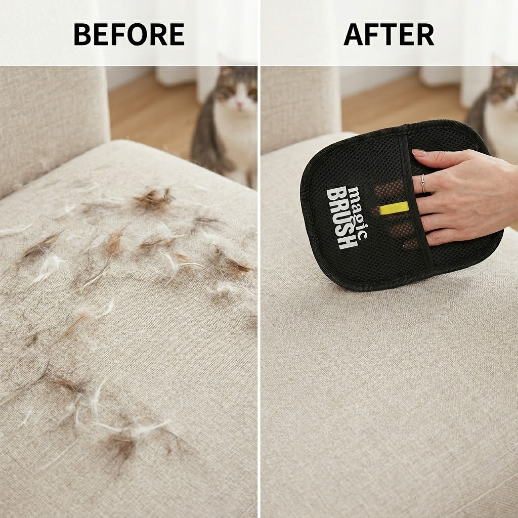 Reusable Pet Hair Remover Mitt – Professional Magic Brush for Furniture, Couch, and Clothing
