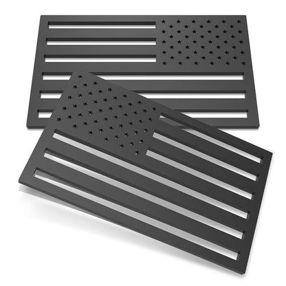 Frolunora® 3D All-Black American Flag Emblem Decal
