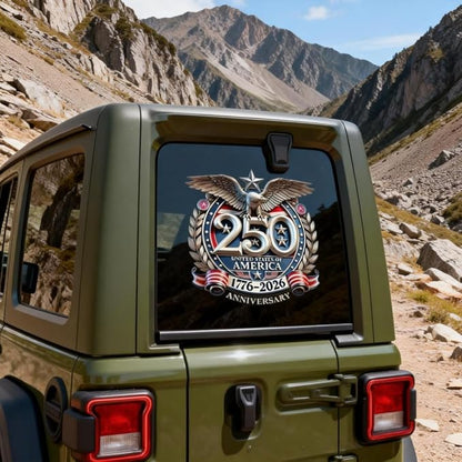 Frolunora® United States 250th Anniversary Car Sticker - Eagle 1776-2026 Car Window Decal