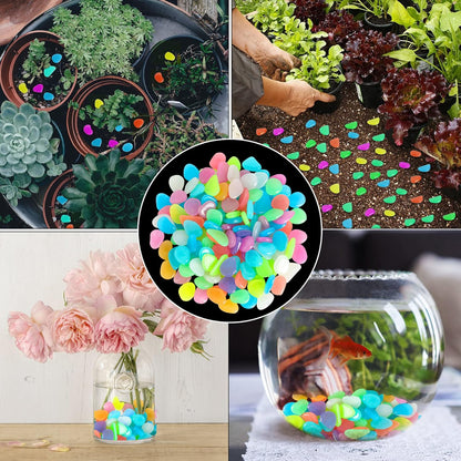 ✨Glow Anywhere – 200PCS Colorful Glow-in-the-Dark Garden Stones for Magical Night Paths