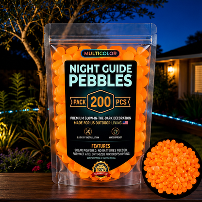 ✨Glow Anywhere – 200PCS Colorful Glow-in-the-Dark Garden Stones for Magical Night Paths