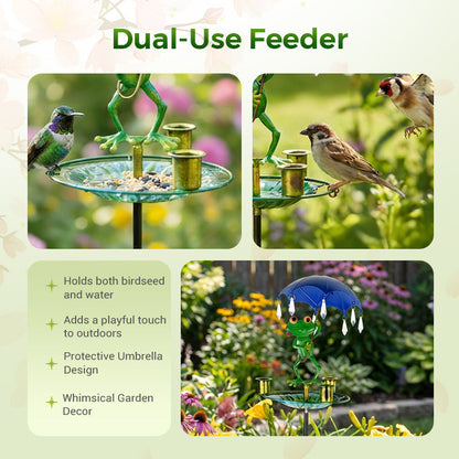 🐸Metal Frog-Shaped Bird Feeder Stake