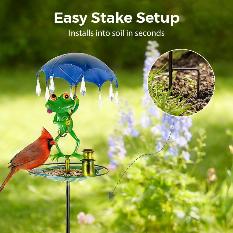 🐸Metal Frog-Shaped Bird Feeder Stake