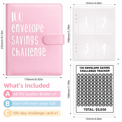 Frolunora®  100 Envelope Savings Challenge Book